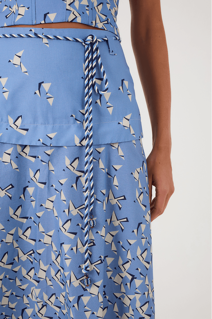 Saia Cropped Estampa Voo Livre