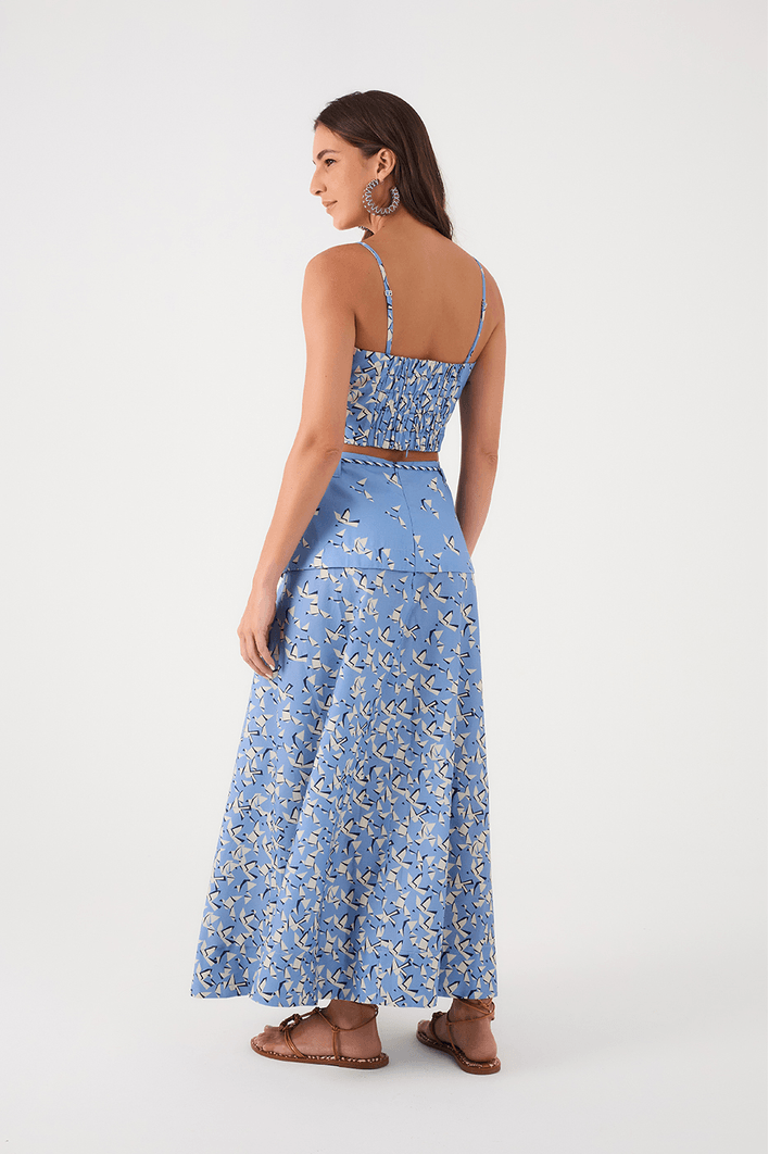 Saia Cropped Estampa Voo Livre