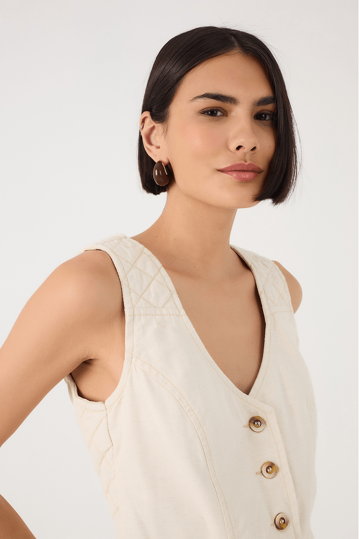 Colete Sarja Linho Matelassê