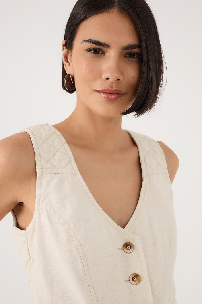 Colete Sarja Linho Matelassê