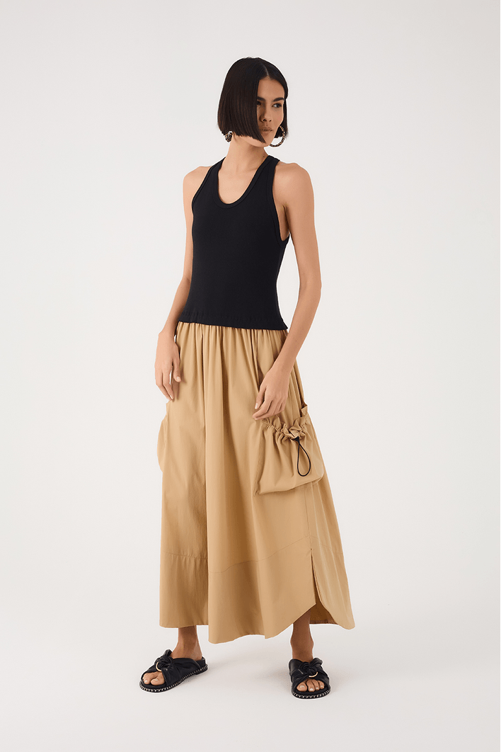 Vestido Malha Com Nylon