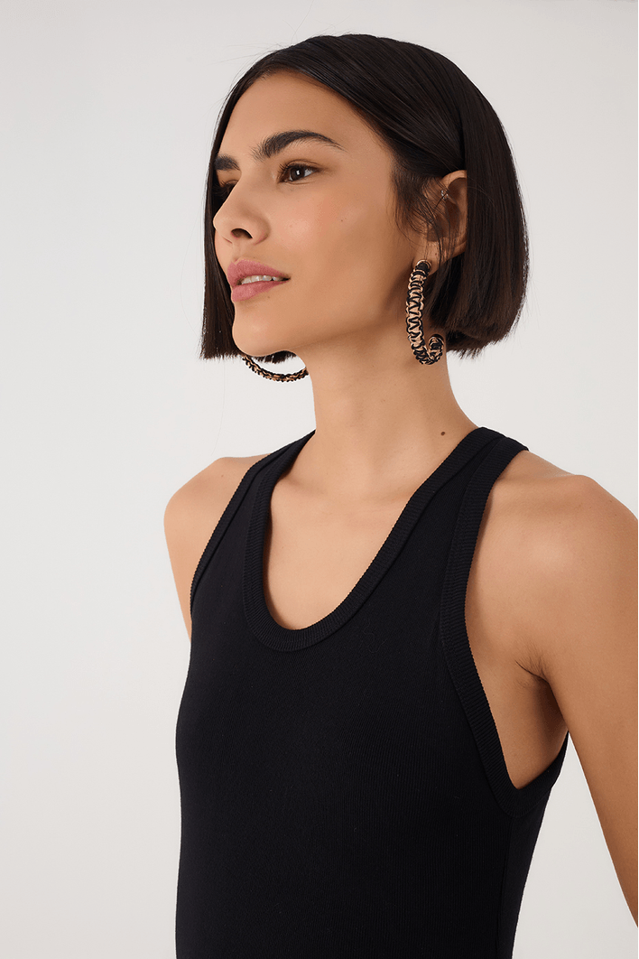 Vestido Malha Com Nylon