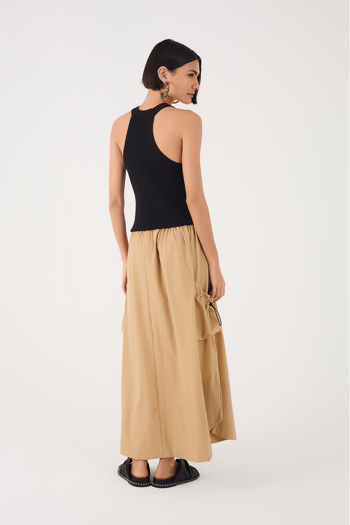 Vestido Malha Com Nylon