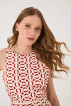 Vestido Midi Tricoline Estampa Cobogós