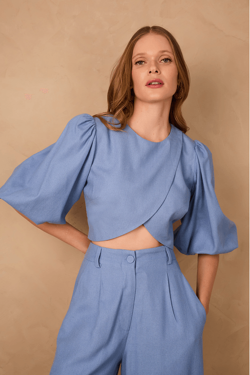 Blusa Linho Transpasse Frente