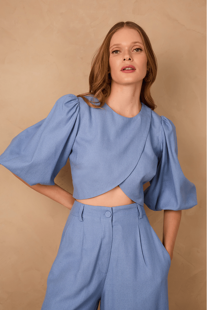 Blusa Linho Transpasse Frente