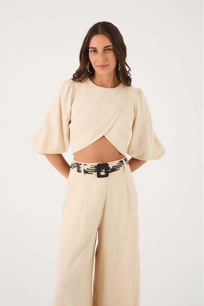 Blusa Linho Transpasse Frente