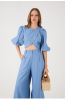 Blusa Linho Transpasse Frente