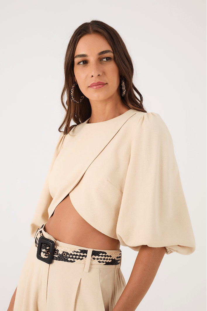 Blusa Linho Transpasse Frente