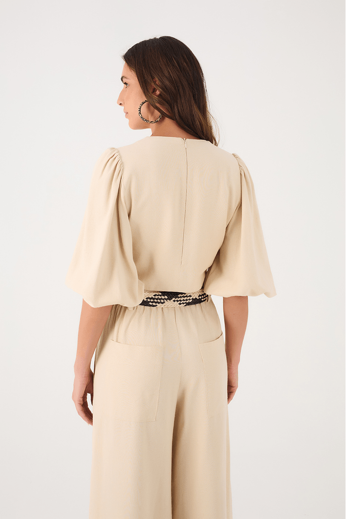 Blusa Linho Transpasse Frente