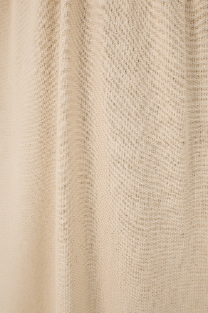 Vestido Midi Linho Busto Franzido