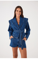 Jaqueta Colete Jeans Alfaiataria