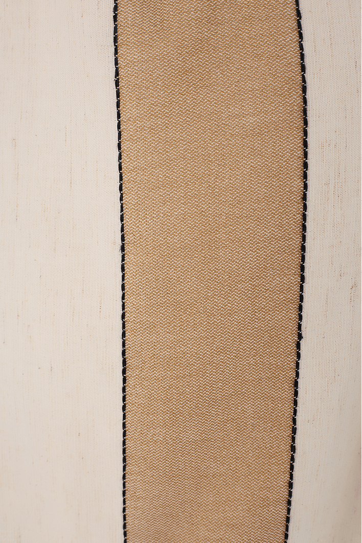 Vestido Cropped Linho Listras Recorte