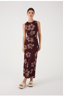 Vestido Drapeado Tule Estampa Grumari