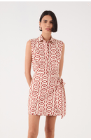 Vestido Tricoline Estampa Cobogós