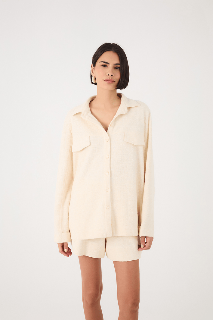 Camisa Malha Bouclê Com Bordado