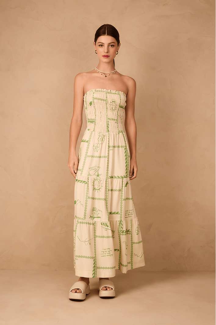 Vestido Cropped Estampa Rio