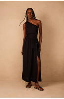 Vestido Longo Linho Cintura Deslocada