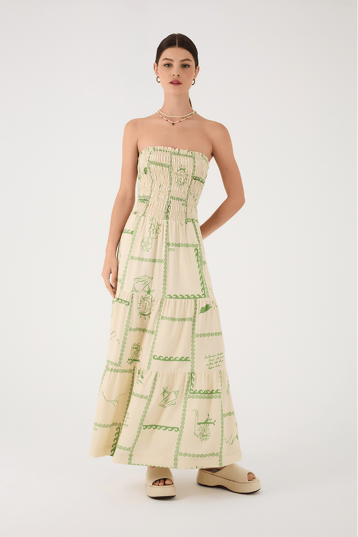 Vestido Cropped Estampa Rio