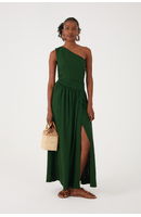 Vestido Longo Linho Cintura Deslocada