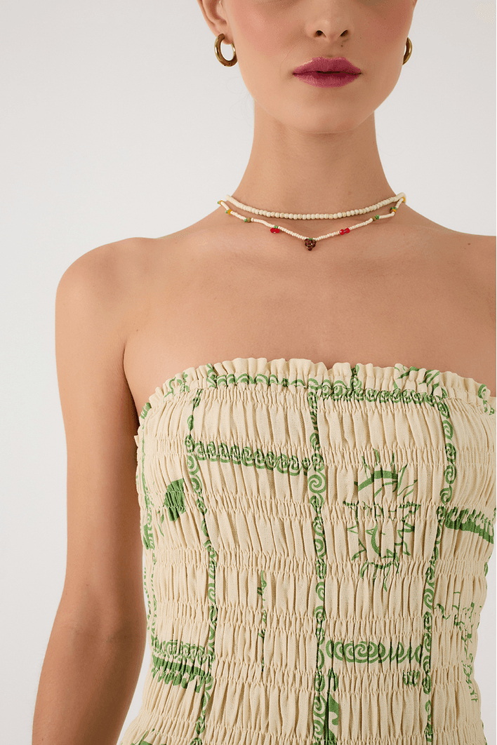 Vestido Cropped Estampa Rio