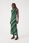 Vestido Tule Torcido Estampa Floresta