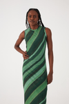 Vestido Tule Torcido Estampa Floresta