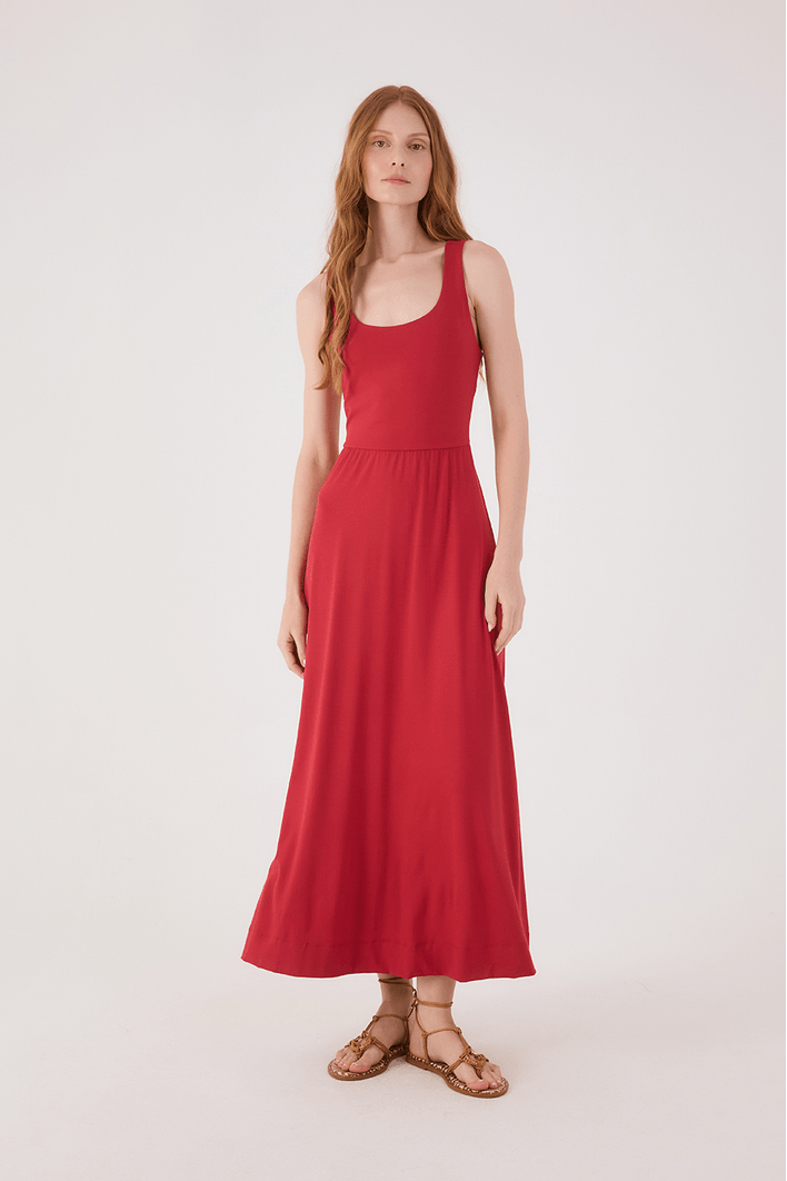 Vestido Decote Costas Bicolor