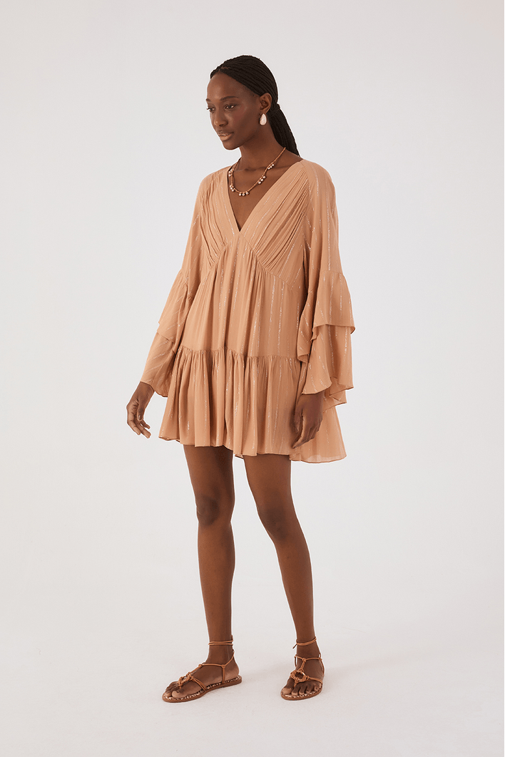 Vestido Curto Lurex Recortes