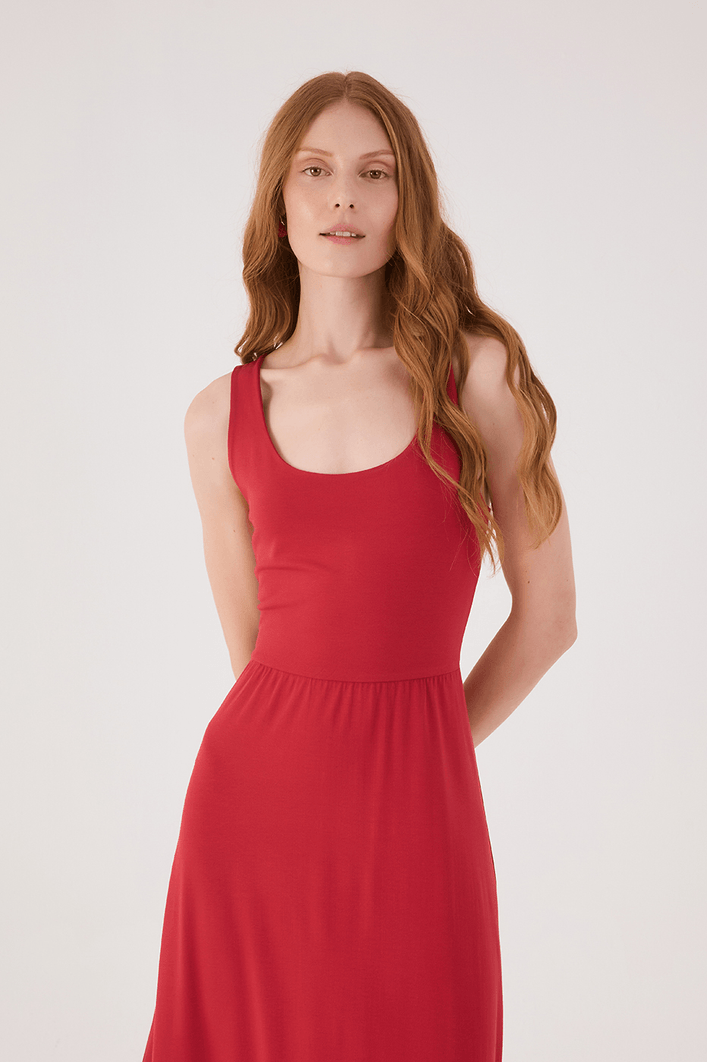 Vestido Decote Costas Bicolor