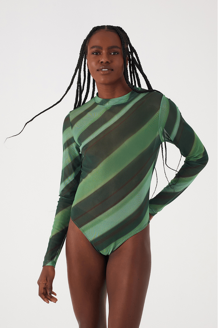 Body Tule Estampa Floresta
