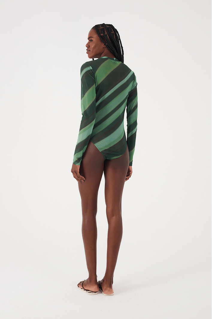 Body Tule Estampa Floresta