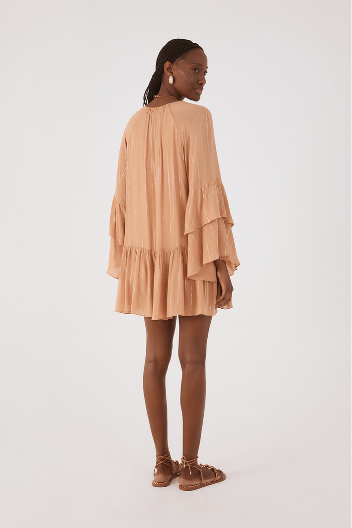 Vestido Curto Lurex Recortes