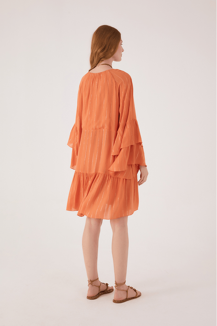 Vestido Curto Lurex Recortes