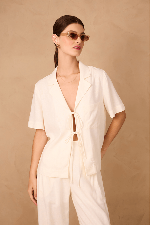 Camisa Linho Amarrações