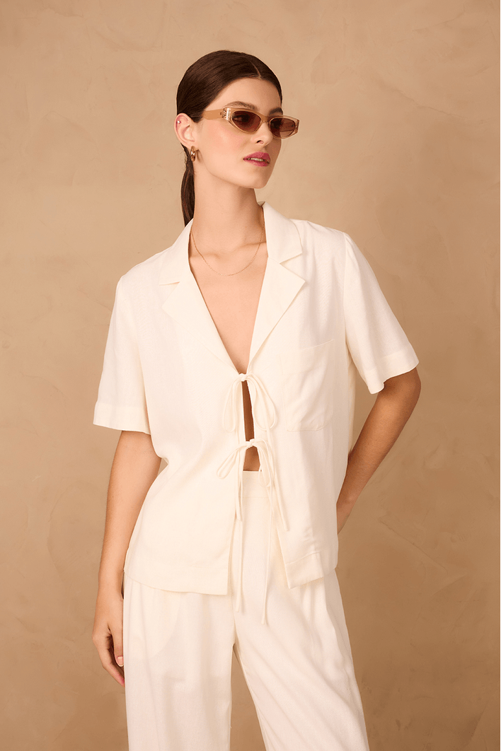 Camisa Linho Amarrações