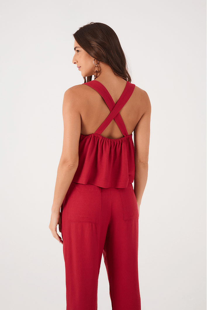 Blusa Alças Costas Cruzadas