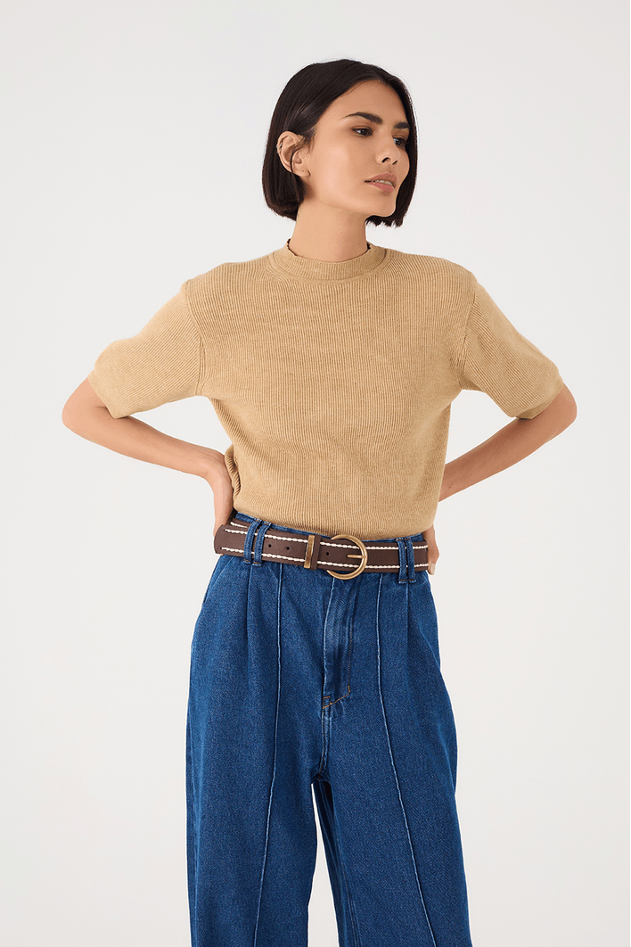 Blusa Tricot Manga Curta