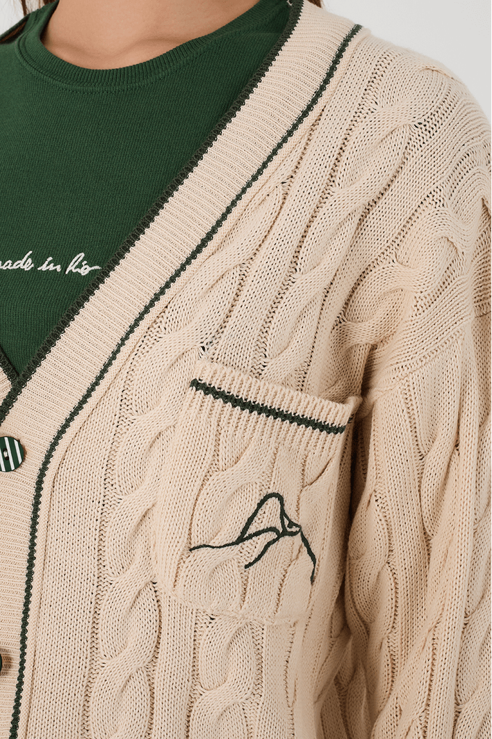 Cardigan Tricot Bordado Rio