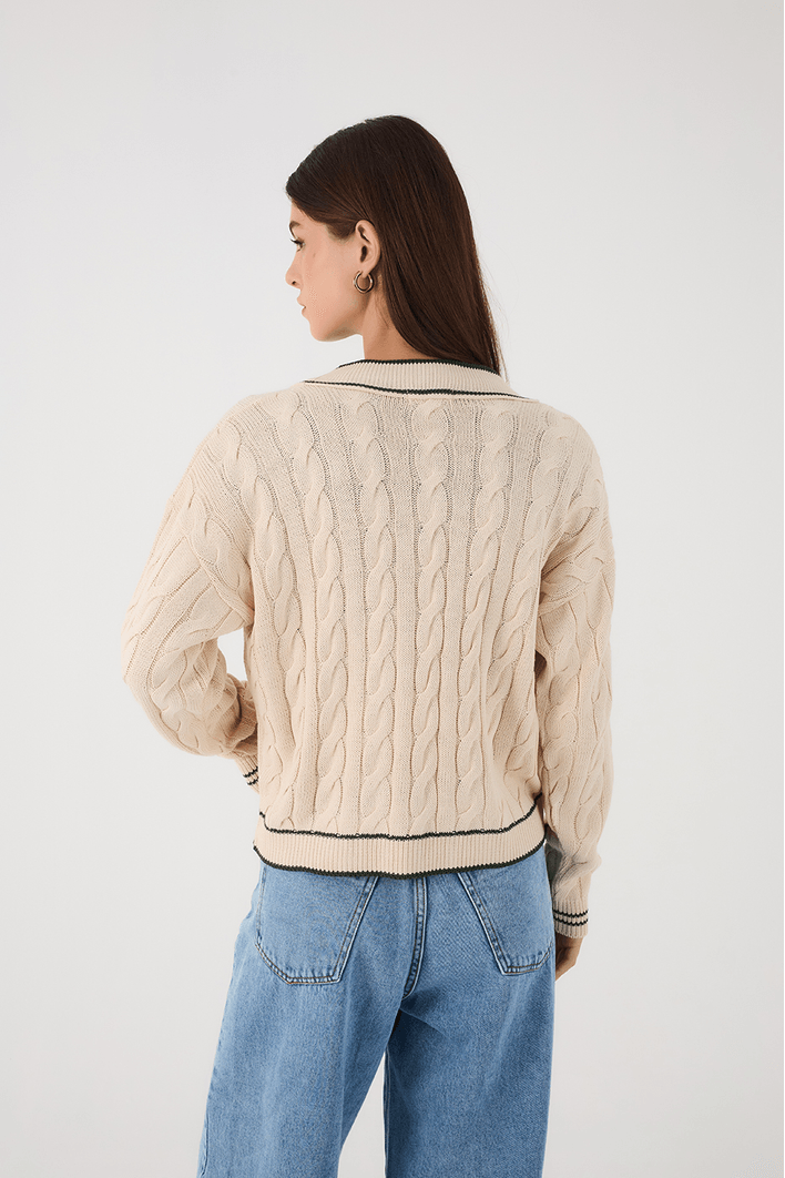 Cardigan Tricot Bordado Rio