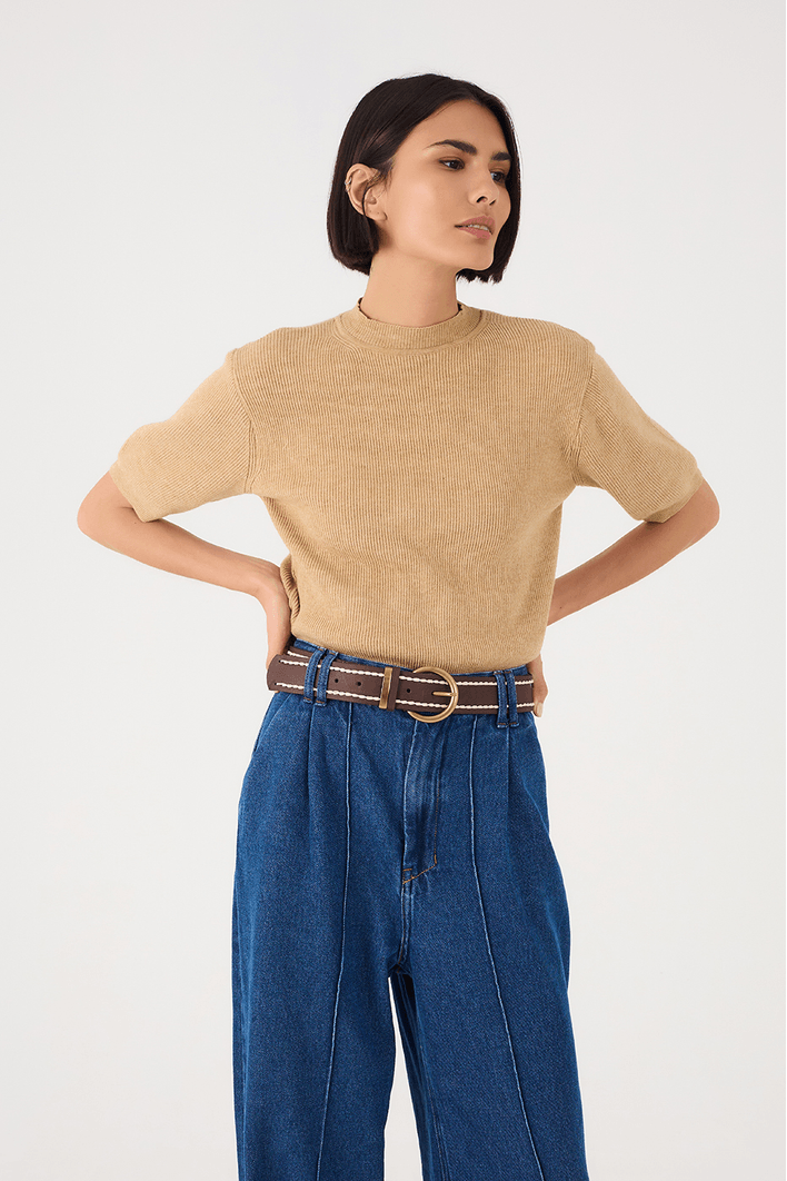 Blusa Tricot Manga Curta