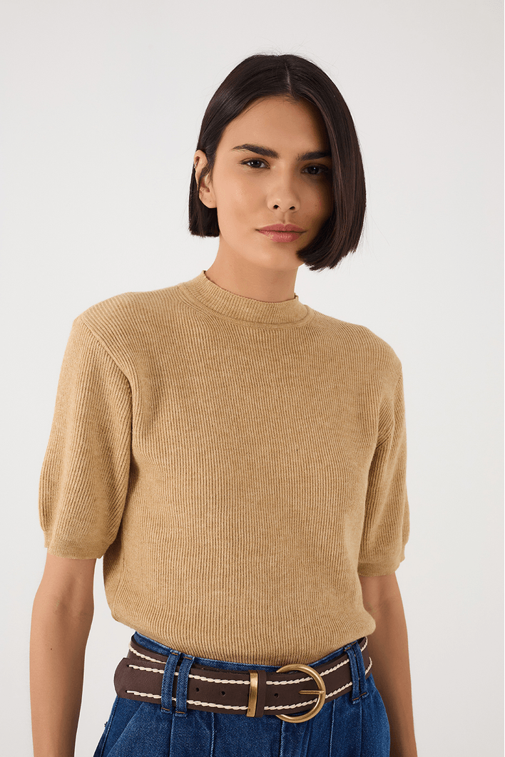 Blusa Tricot Manga Curta
