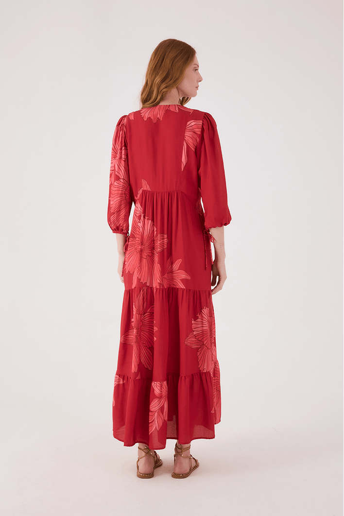 Vestido Cropped Boho Estampa Orquidário