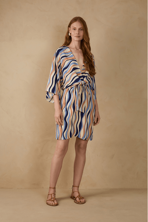 Vestido Crepe Nó Estampa Carioca