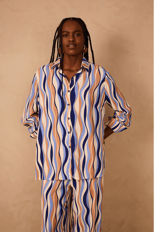 Camisa Crepe Estampa Carioca