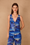 Blusa Amarração Tule Estampa Urca