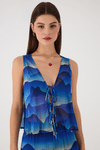 Blusa Amarração Tule Estampa Urca