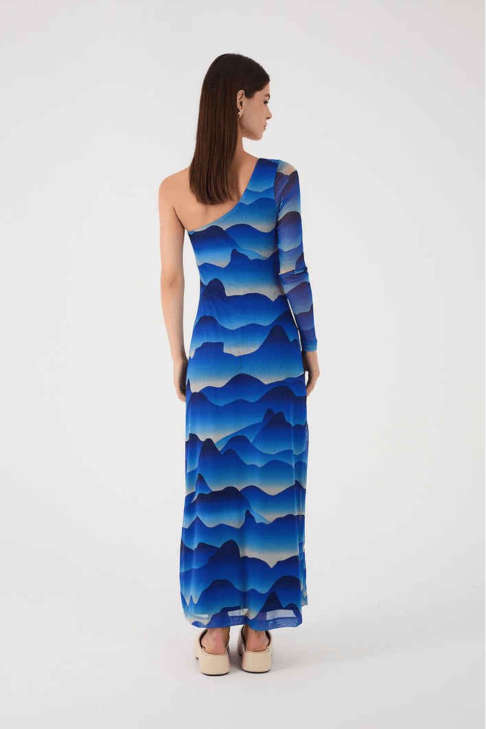Vestido Cropped Tule Estampa Urca