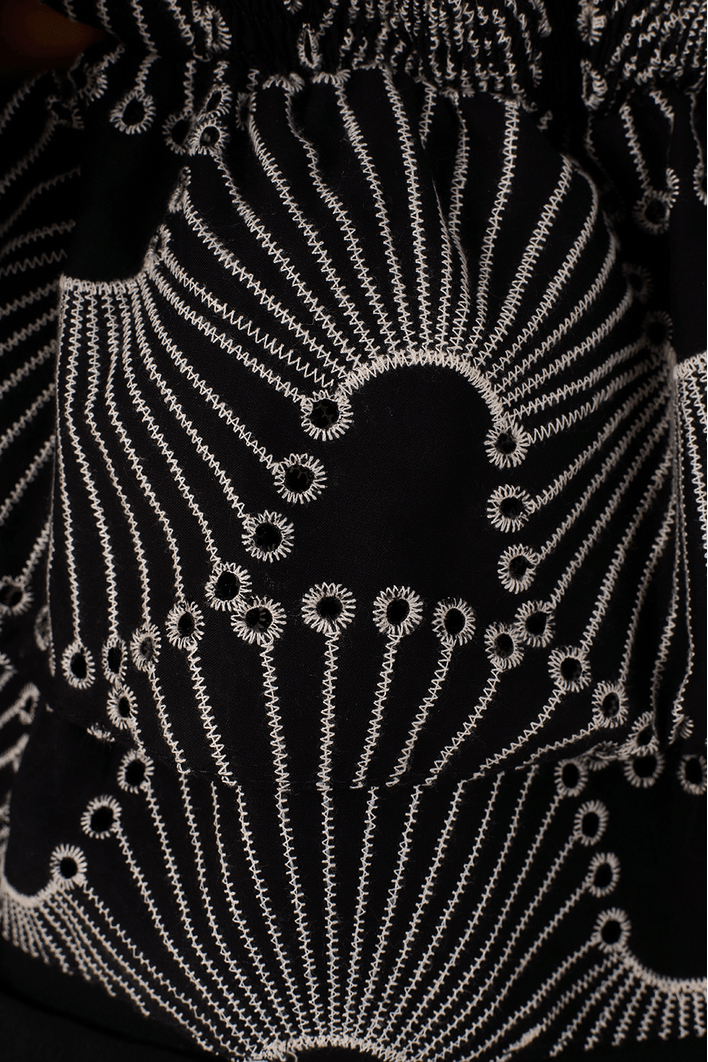 Blusa Algodão Bordado Ondas