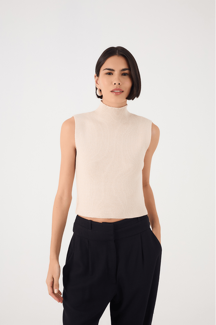 Blusa Tricot Gola Alta